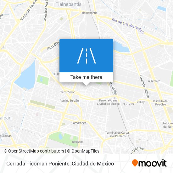 Cerrada Ticomán Poniente map