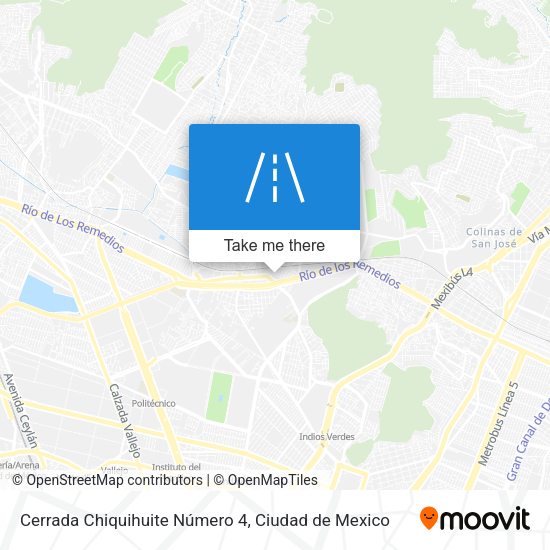 Cerrada Chiquihuite Número 4 map