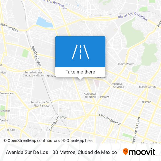 Avenida Sur De Los 100 Metros map