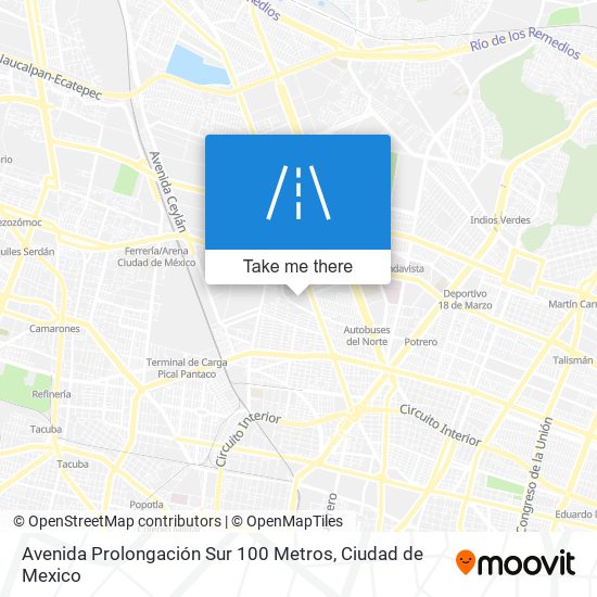 Avenida Prolongación Sur 100 Metros map