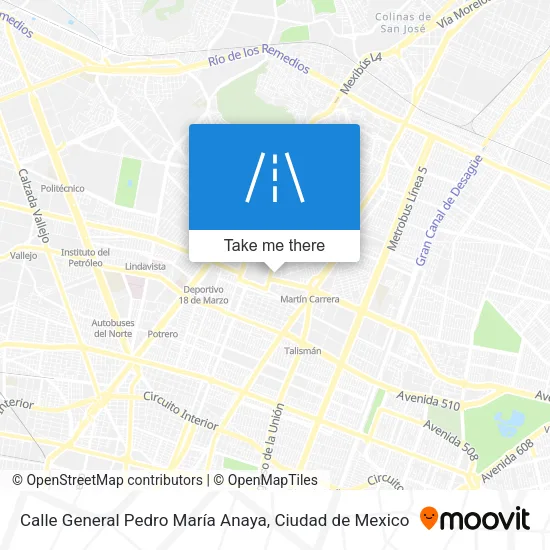 Mapa de Calle General Pedro María Anaya