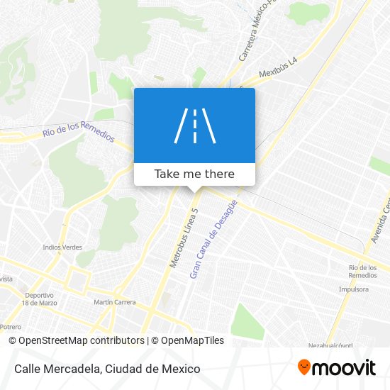 How to get to Calle Mercadela in Gustavo A. Madero by Bus or Metro?