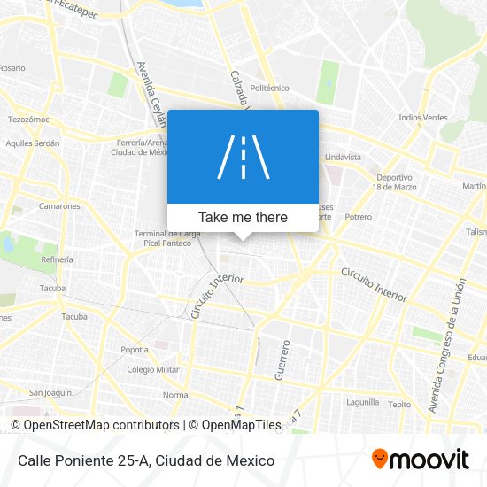 Mapa de Calle Poniente 25-A