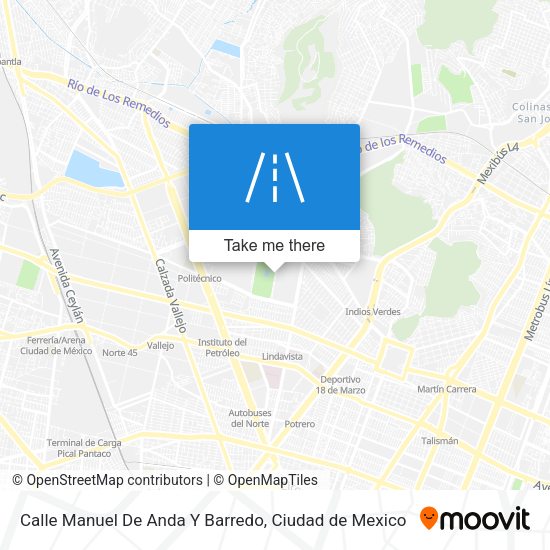Mapa de Calle Manuel De Anda Y Barredo