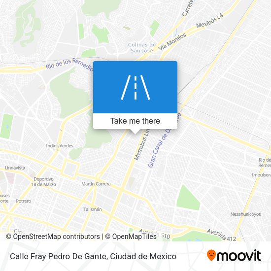 Mapa de Calle Fray Pedro De Gante