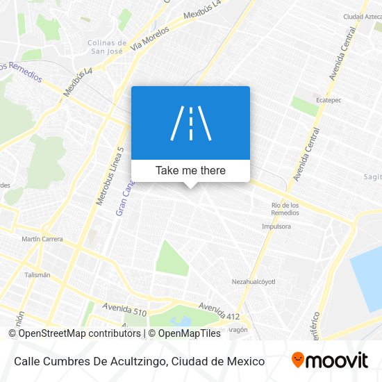 Calle Cumbres De Acultzingo map