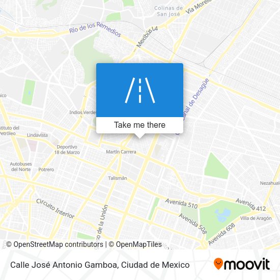 Mapa de Calle José Antonio Gamboa
