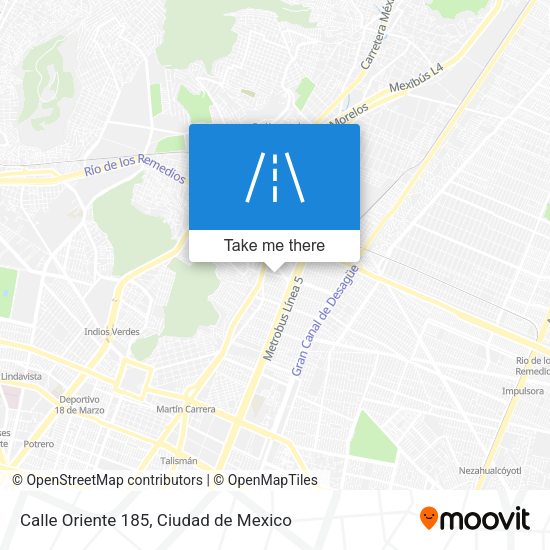 Mapa de Calle Oriente 185