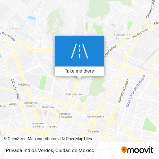 Privada Indios Verdes map