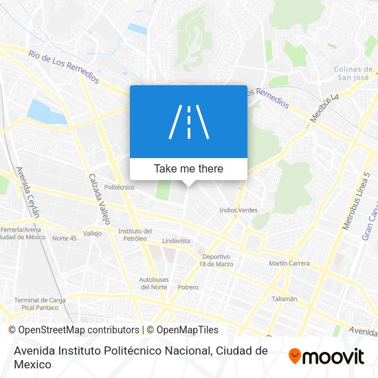 Avenida Instituto Politécnico Nacional map