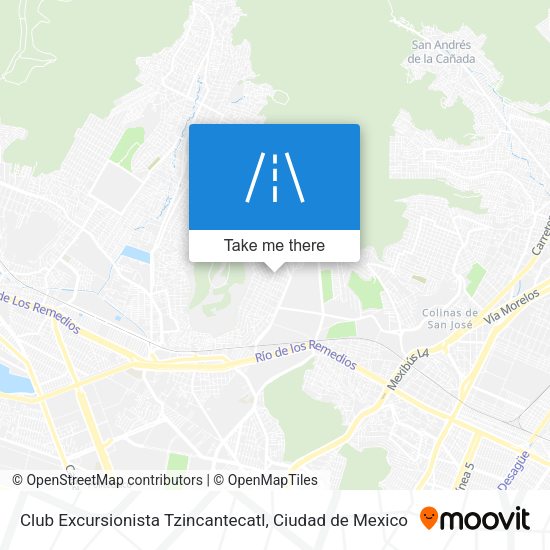 Mapa de Club Excursionista Tzincantecatl
