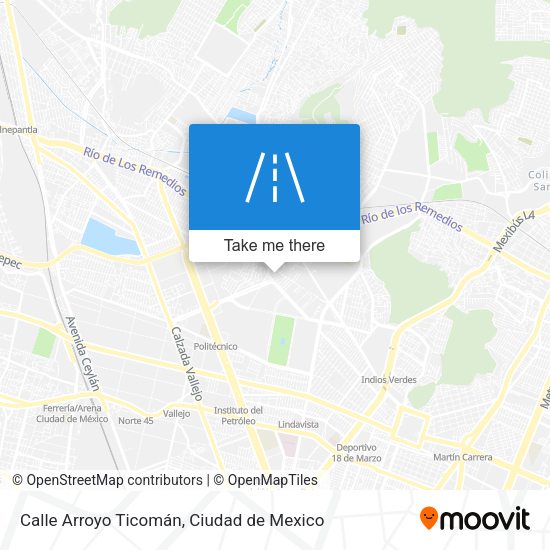 Calle Arroyo Ticomán map
