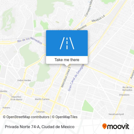 Privada Norte 74-A map