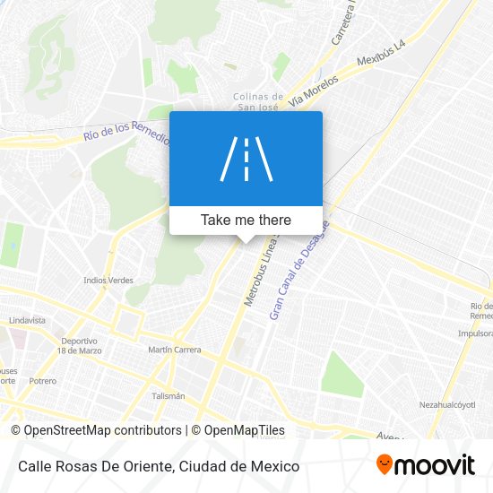 Mapa de Calle Rosas De Oriente