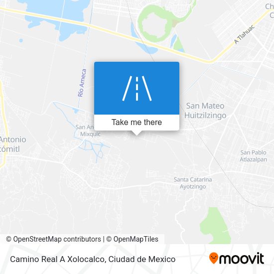 Mapa de Camino Real A Xolocalco