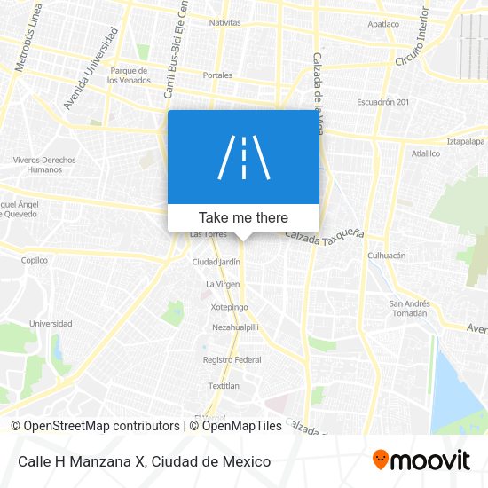 Mapa de Calle H Manzana X