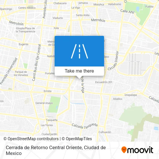 Cerrada de Retorno Central Oriente map