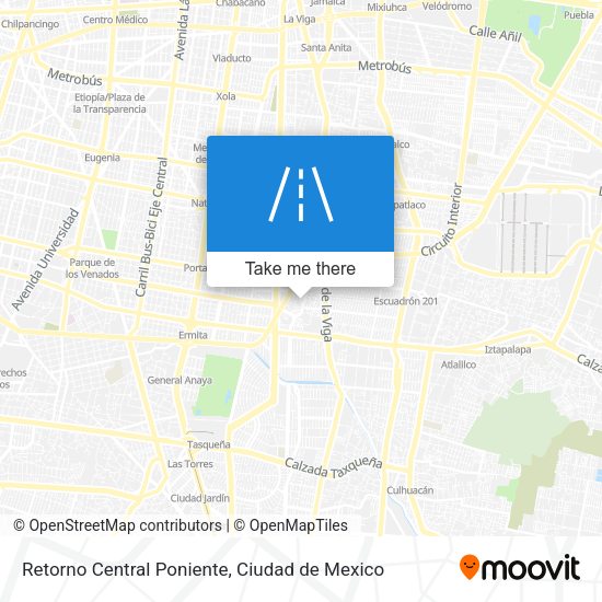 Retorno Central Poniente map