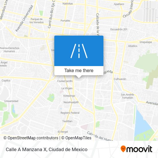 Mapa de Calle A Manzana X