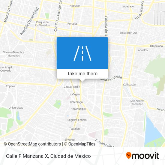 Mapa de Calle F Manzana X