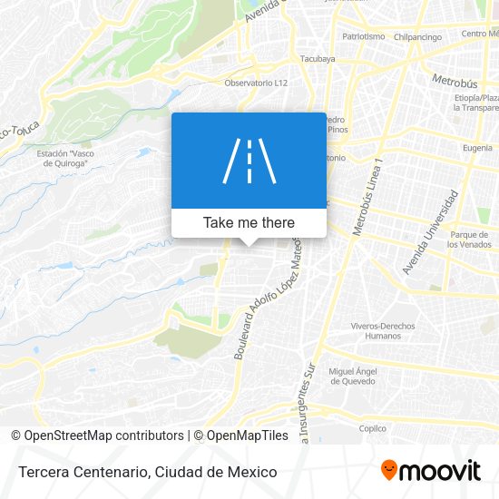 Tercera Centenario map
