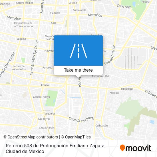 Retorno 508 de Prolongación Emiliano Zapata map