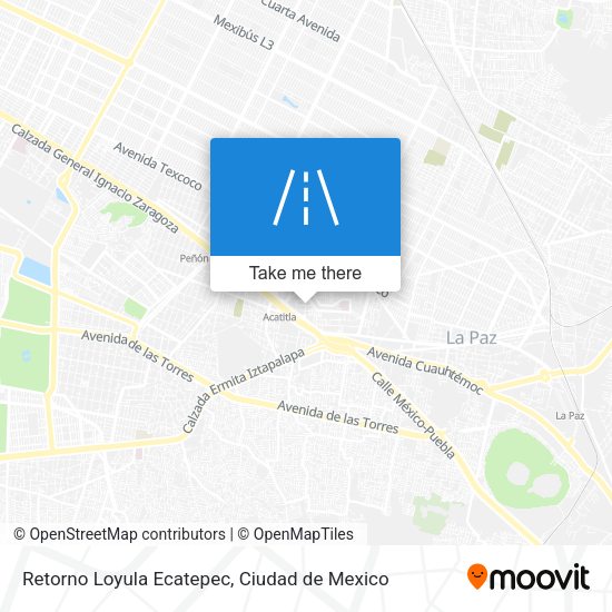 Retorno Loyula Ecatepec map