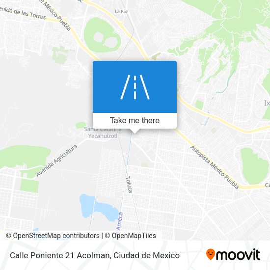 Calle Poniente 21 Acolman map