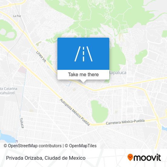 Privada Orizaba map