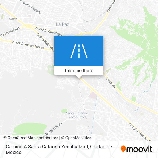 Camino A Santa Catarina Yecahuitzotl map