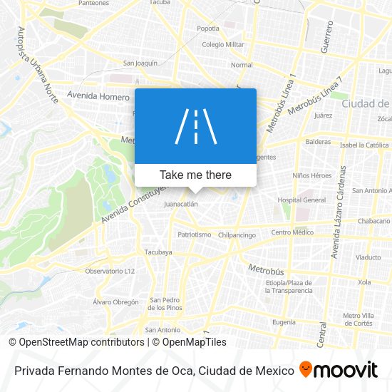 Privada Fernando Montes de Oca map