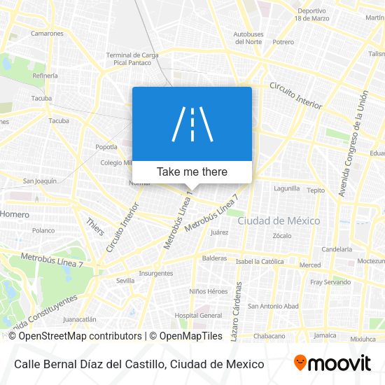 Mapa de Calle Bernal Díaz del Castillo