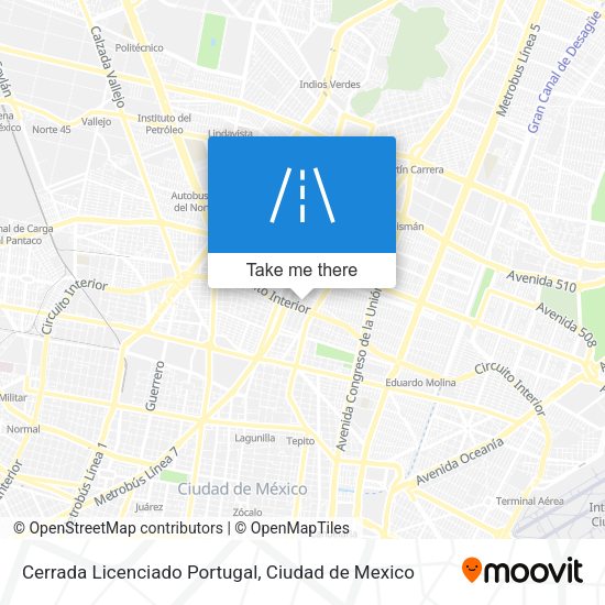 Mapa de Cerrada Licenciado Portugal
