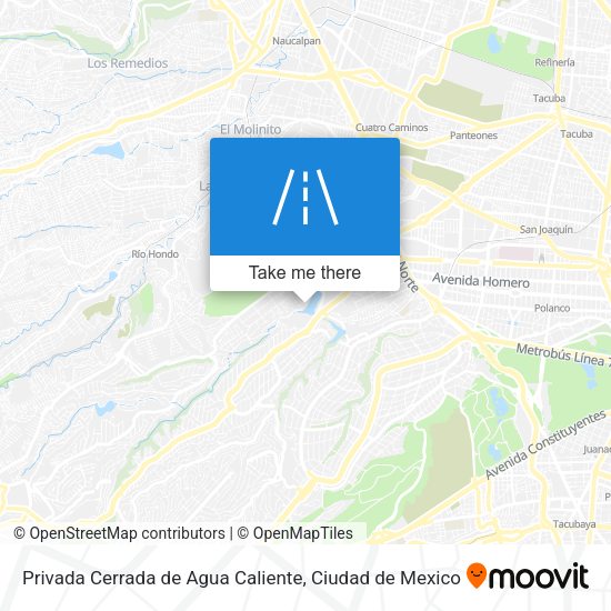 Mapa de Privada Cerrada de Agua Caliente