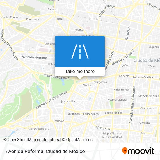 Mapa de Avenida Reforma