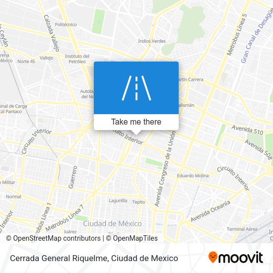 Cerrada General Riquelme map