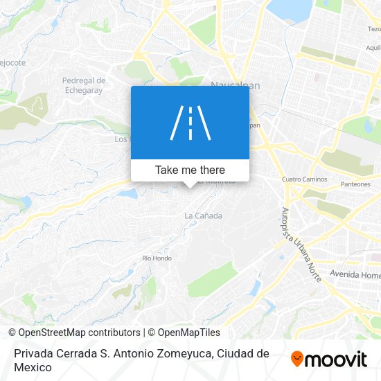 Privada Cerrada S. Antonio Zomeyuca map