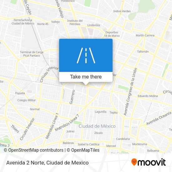 Mapa de Avenida 2 Norte
