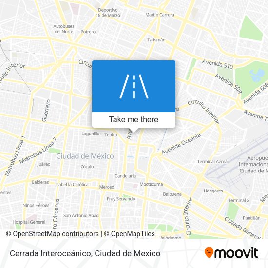 Mapa de Cerrada Interoceánico