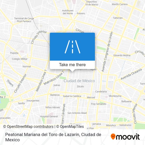 Mapa de Peatonal Mariana del Toro de Lazarín