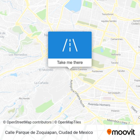Mapa de Calle Parque de Zoquiapan