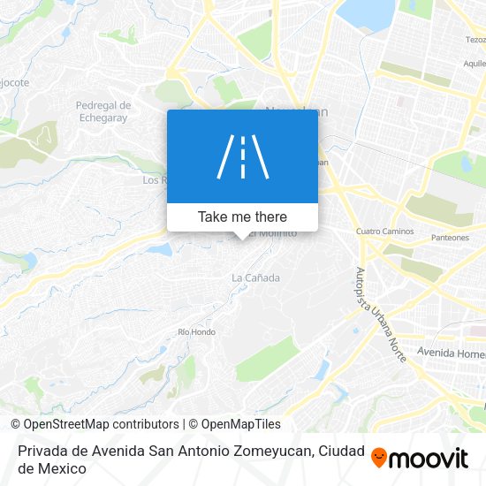 Privada de Avenida San Antonio Zomeyucan map