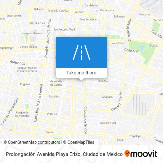 Mapa de Prolongación Avenida Playa Erizo