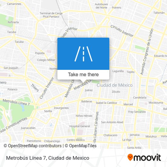 Mapa de Metrobús Línea 7