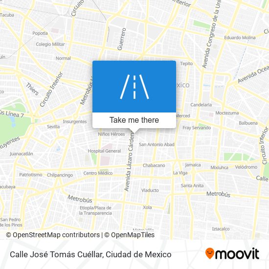 Mapa de Calle José Tomás Cuéllar