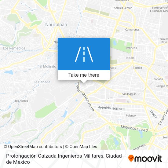 Mapa de Prolongación Calzada Ingenieros Militares