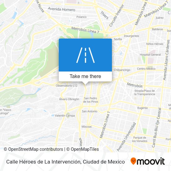 Mapa de Calle Héroes de La Intervención