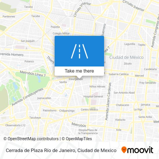 Cerrada de Plaza Río de Janeiro map