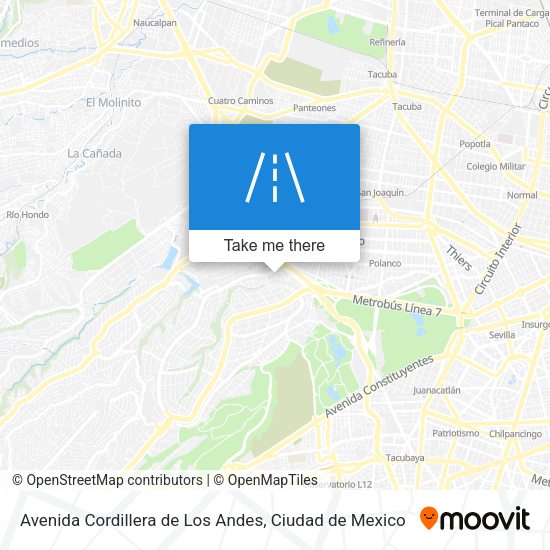 Avenida Cordillera de Los Andes map