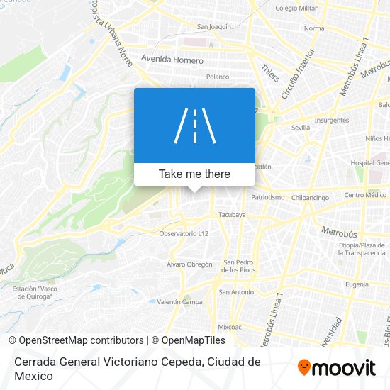 Cerrada General Victoriano Cepeda map